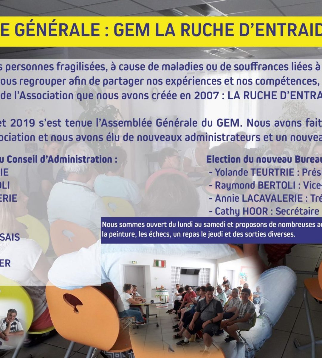Assemblée Générale – GEM : La Ruche d&rsquo;Entraide