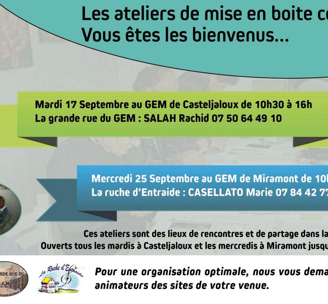 Préjugix : Les ateliers de mise en boite commencent ! Vous êtes les bienvenus…