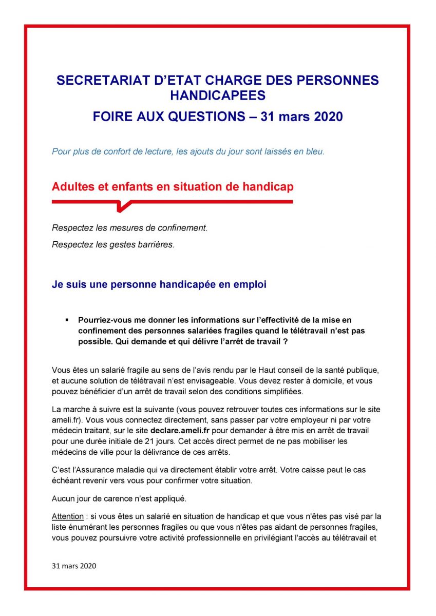 Foire aux questions relatives au COVID-19