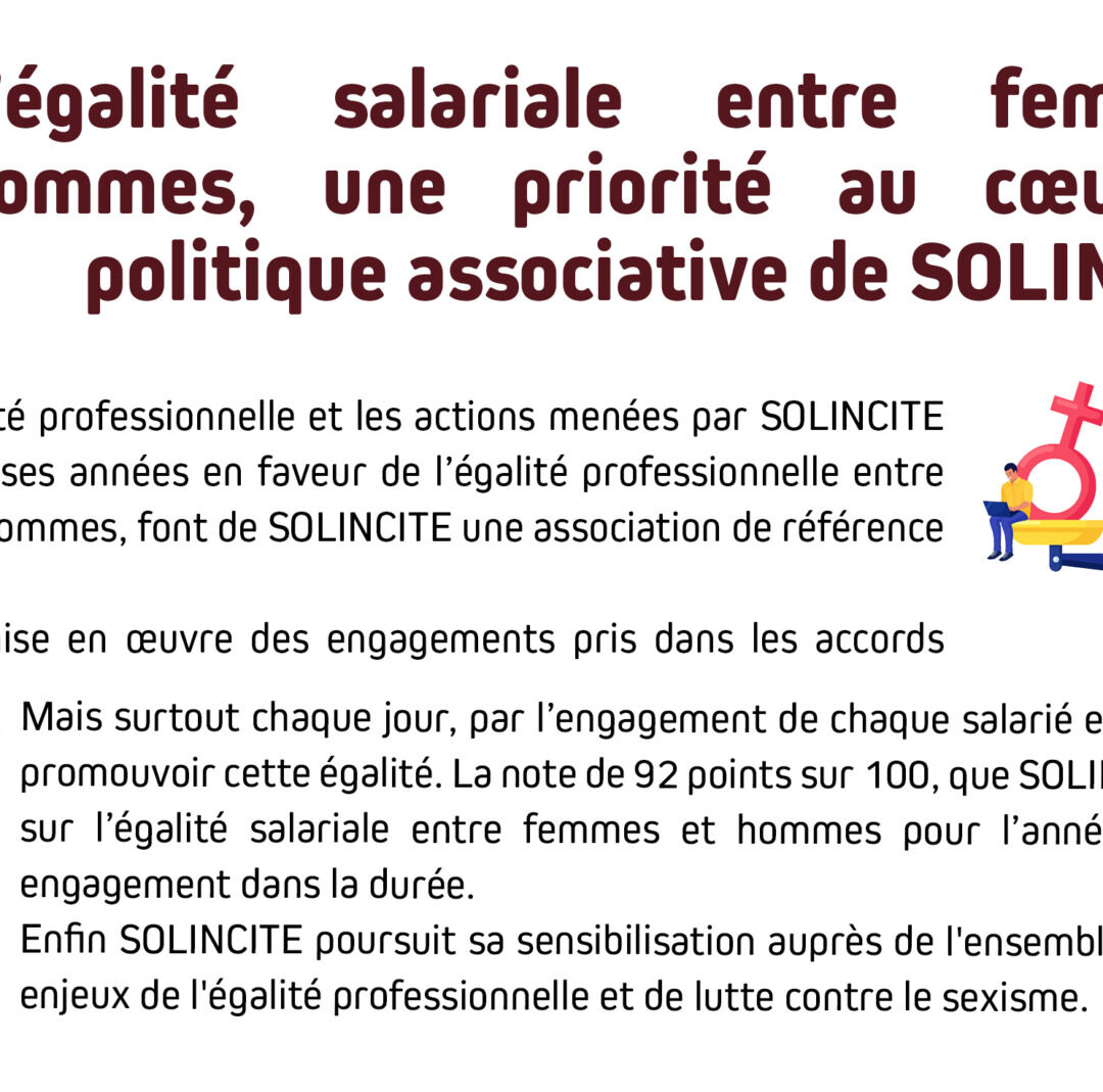 L’égalité salariale entre femmes et hommes, une priorité au cœur de la politique associative de SOLINCITE