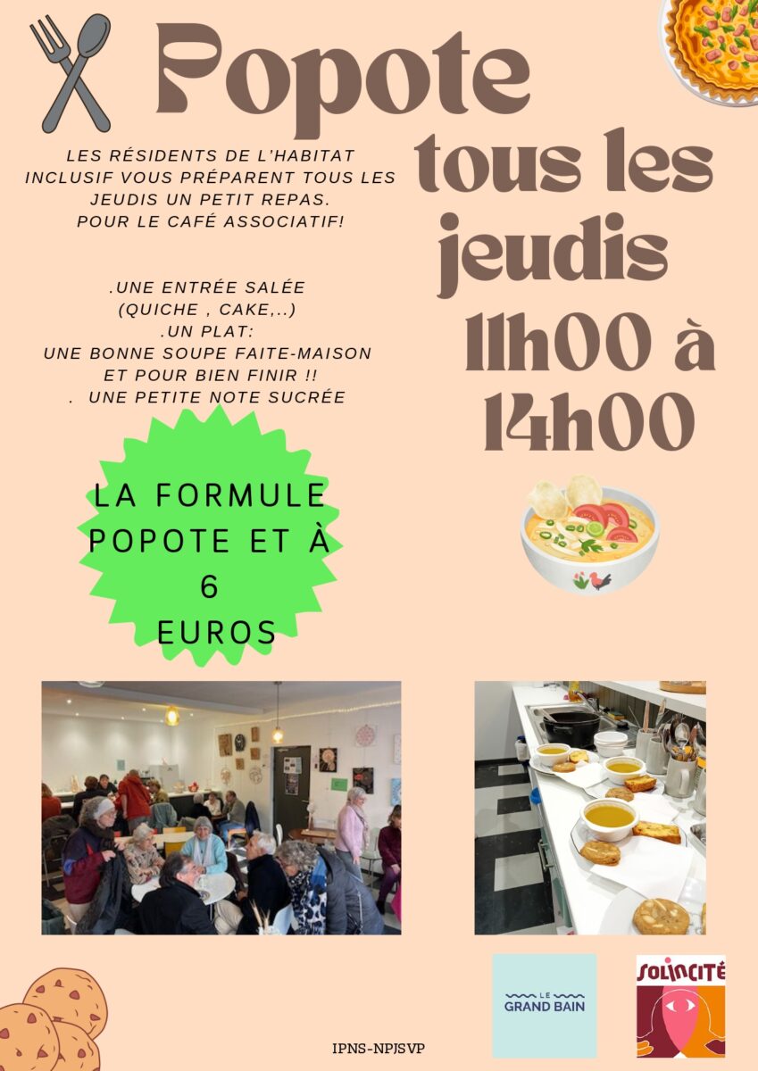 Menu « Popote » tous les jeudis, proposé par les résidents de l&rsquo;Habitat Partagé de Casteljaloux