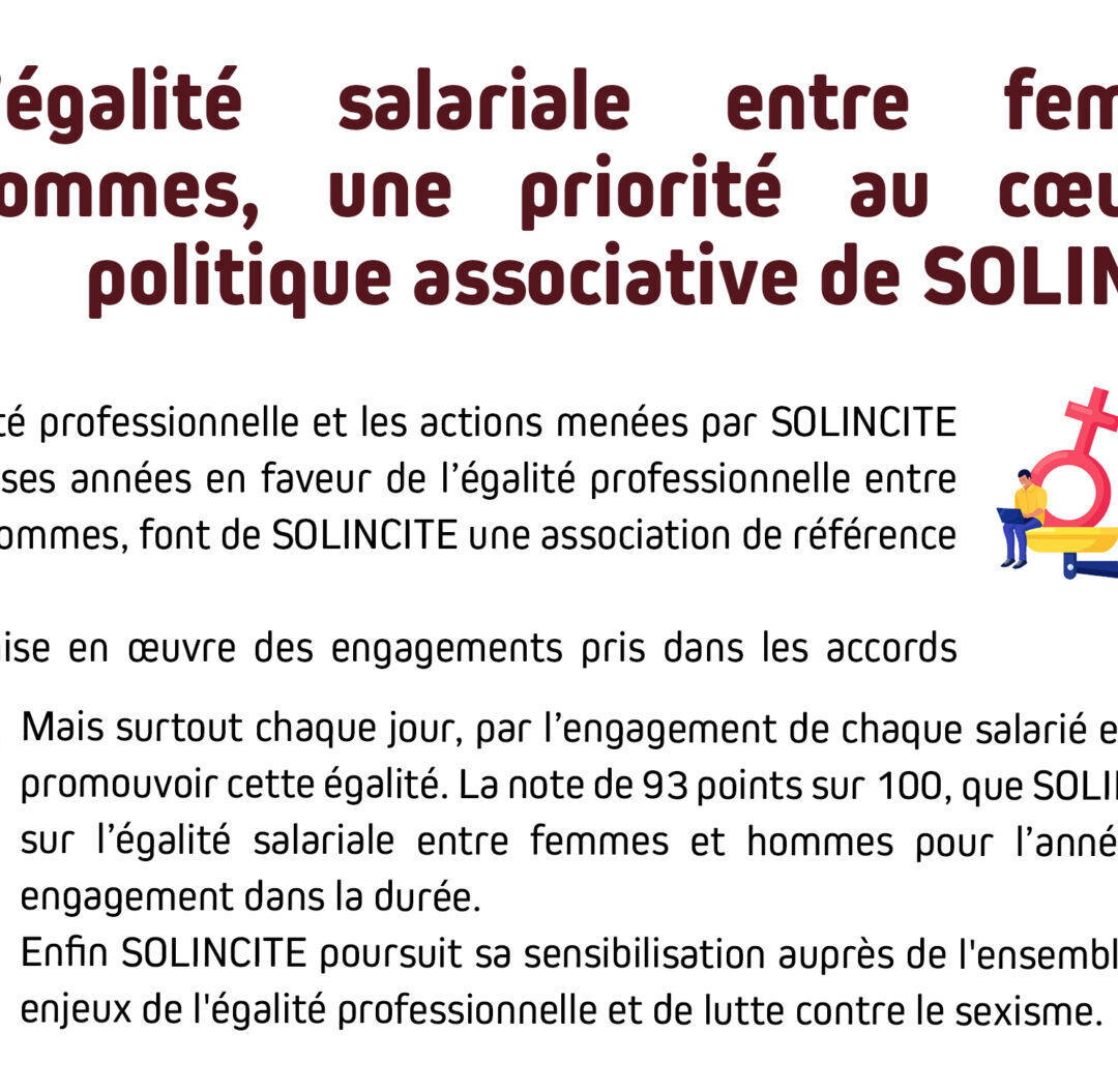 L’égalité salariale entre femmes et hommes, une priorité au cœur de la politique associative de SOLINCITE